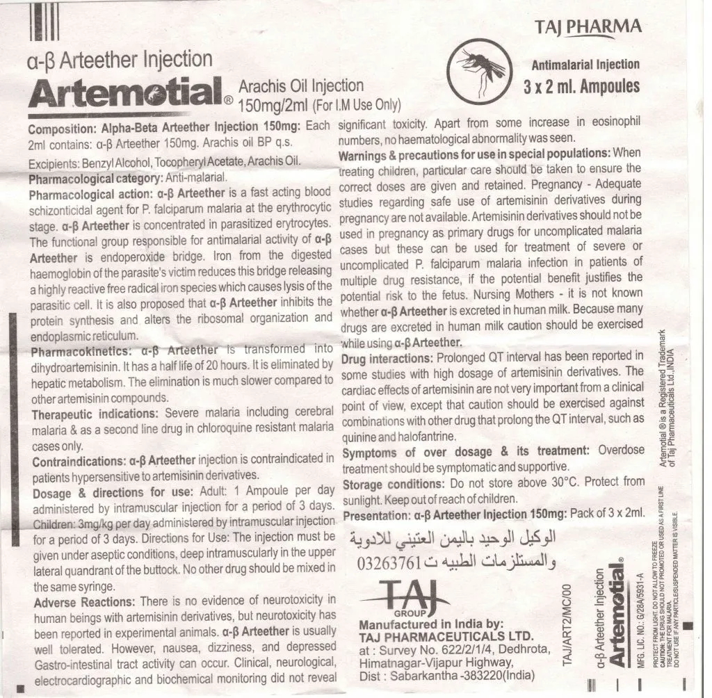 Antimalarial Drugs - Alpha Beta Arteether Injection