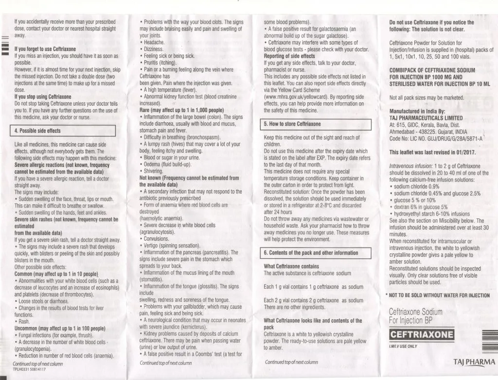 Ceftriaxone Injection: Uses, Side Effects, Interactions