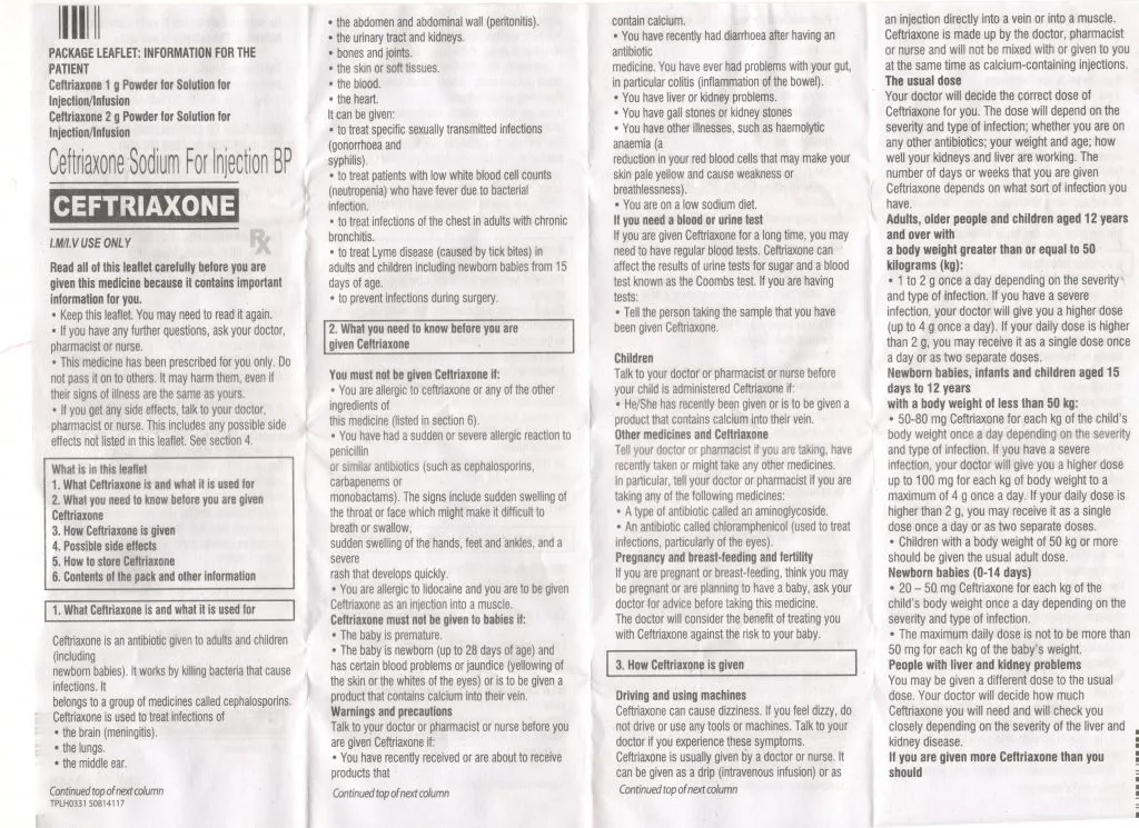 Ceftriaxone Injection: Uses, Side Effects, Interactions