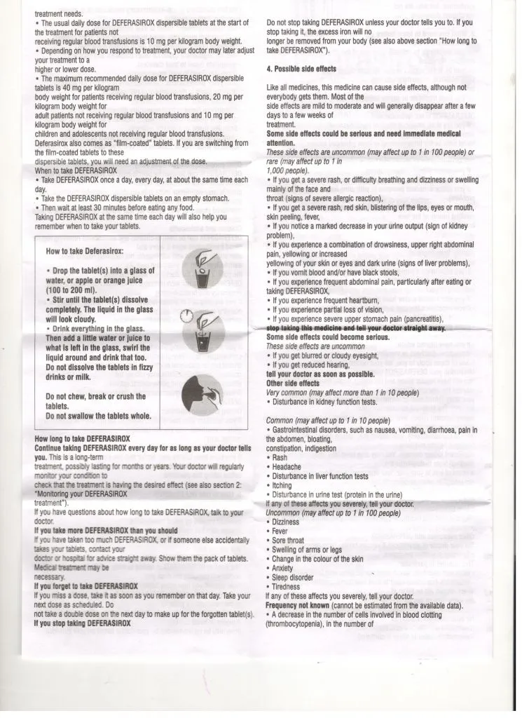 Deferasirox for removing excess iron
