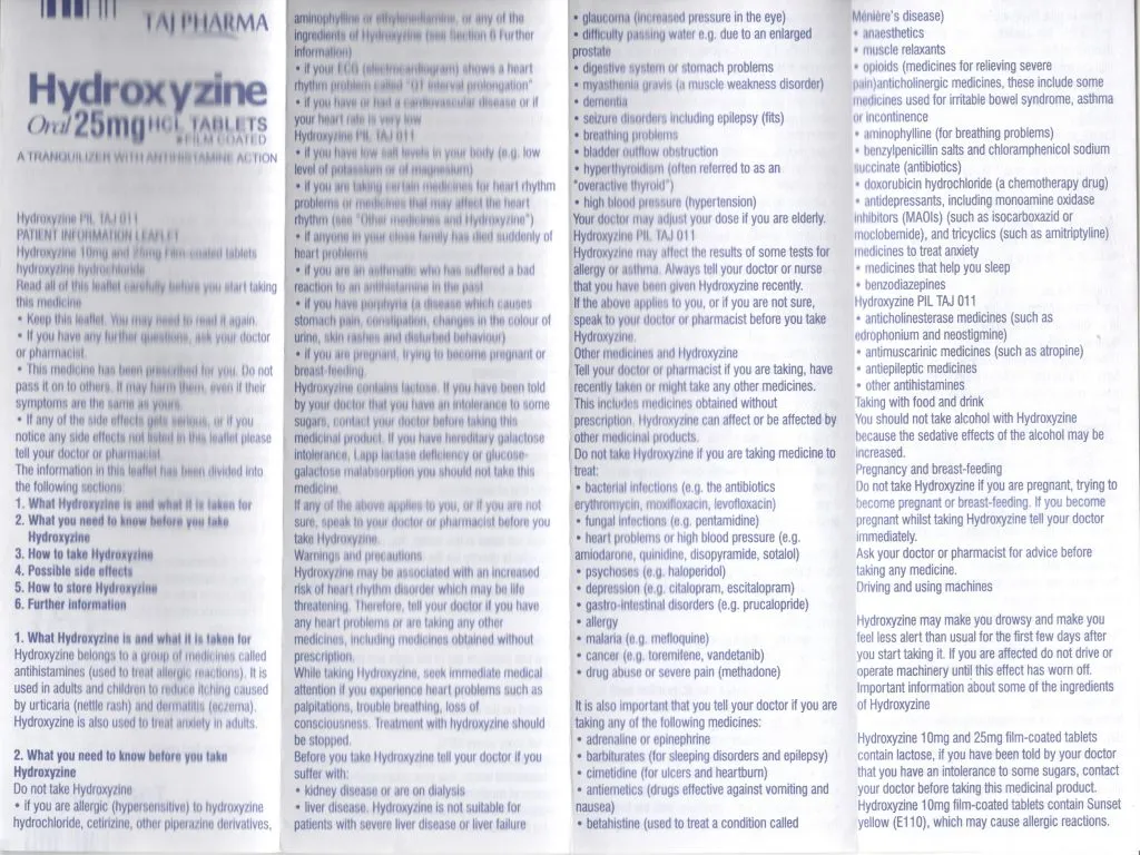 Hydroxyzine Uses, Dosage & Side Effects