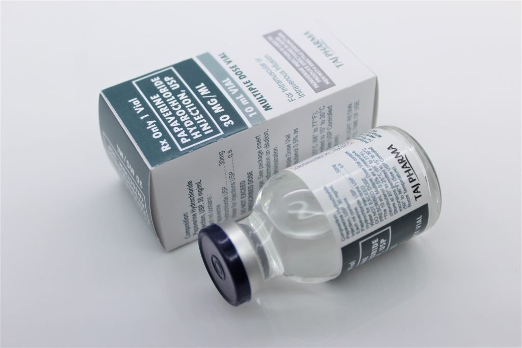 Taj Pharmaceuticals, one of the leading Papaverine Hydrochloride Injection USP 30mg Manufacturers India brings the best-quality products. The company carries the rich experience in the niche. Taj Pharmaceuticals is reputed manufacturer and Papaverine Hydrochloride Injection USP 30mg suppliers in India prefer Taj Pharmaceuticals due to the reliability and purity of products.
