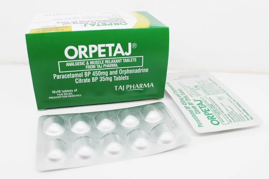 Paracetamol 450mg and Orphenadrine Citrate 35mg Tablets PAN India Manufacturer
