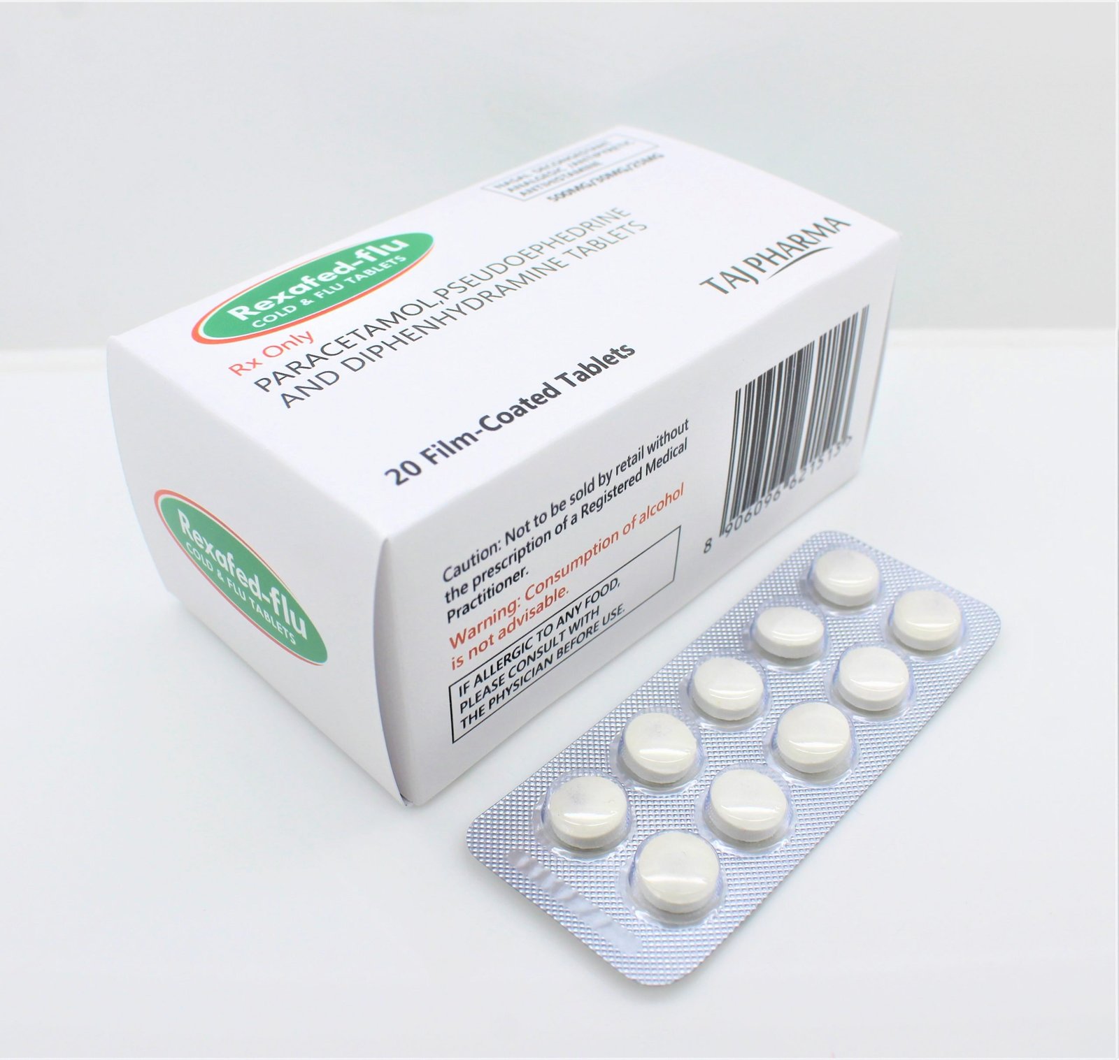 Taj Pharma India is one of the renowned prominent Manufacturers and Supplier of Paracetamol, Pseudoephedrine & Diphenhydramine Tablets (500mg+30mg+25mg); We follow ICH norms for quality standards of Paracetamol, Pseudoephedrine & Diphenhydramine Tablets best through the effective application of modern machinery based in Vapi, Gujarat, India.