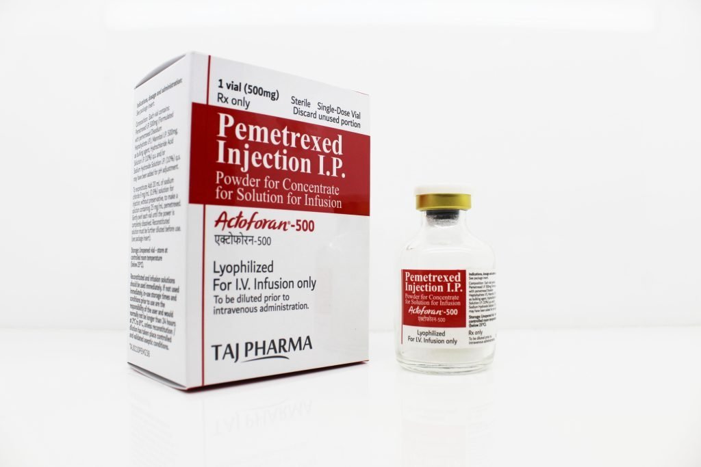 Pemetrexed Injection 500mg Manufacturers, Suppliers, Dealers & Prices in India: Taj Pharmaceuticals