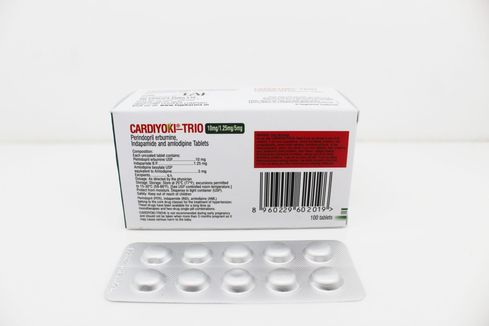 Perindopril erbumine 10mg, Indapamide 1.25mg, Amlodipine 5mg Tablets Suppliers in India
