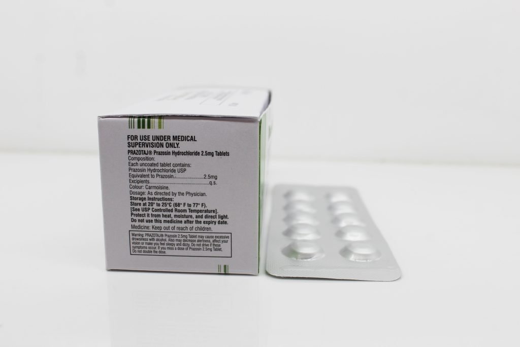 Prazosin Hcl 2.5mg Tablets Manufacturer & Supplier