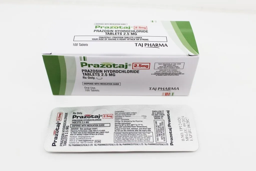 Prazosin Hcl 2.5mg Tablets Manufacturer from Mumbai