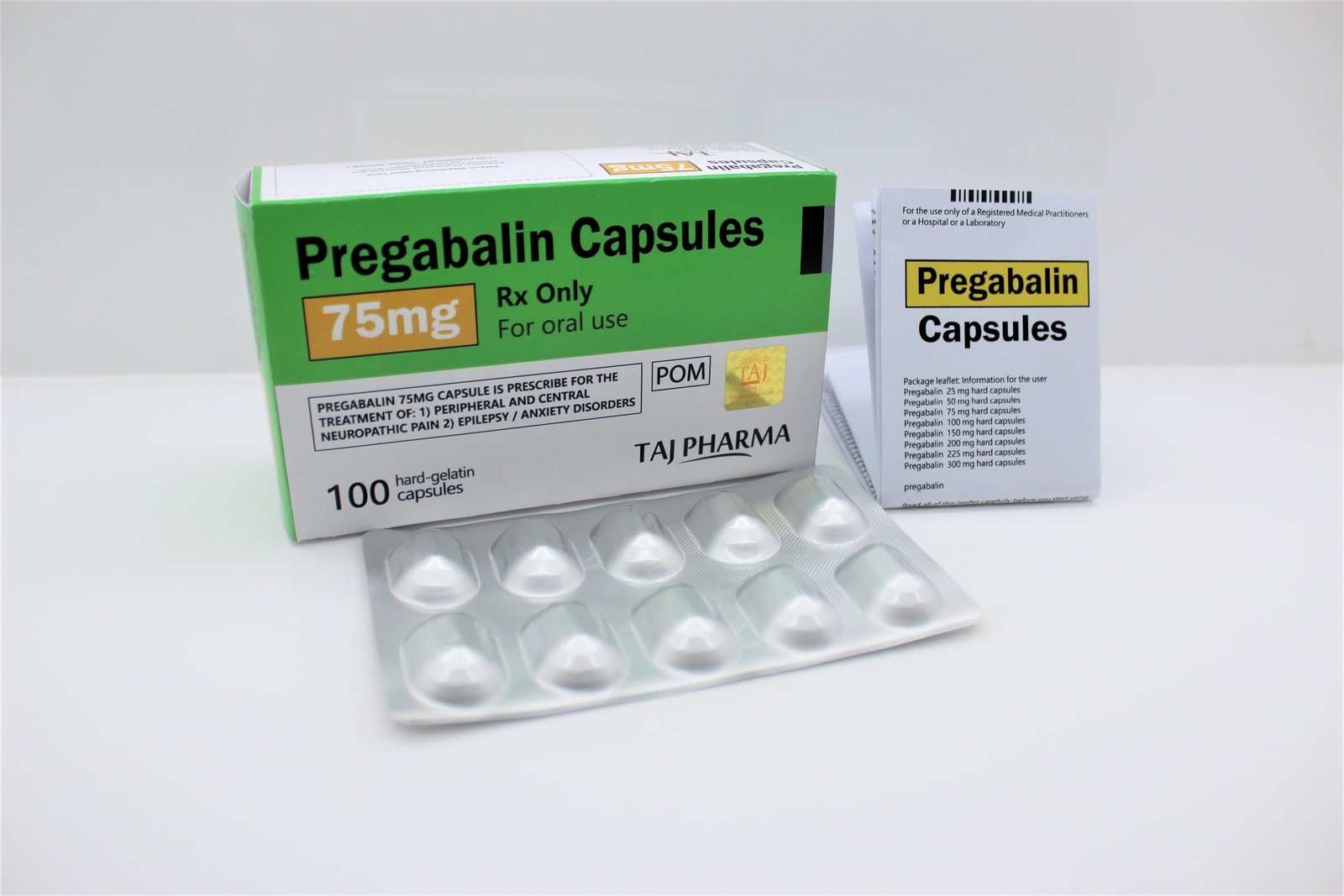 Taj Pharma is WHO-GMP Certified Pharmaceutical Wholesaler of Pregabalin Capsules 75mg