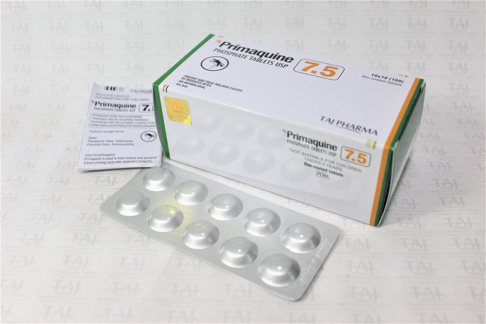 Taj Pharmaceuticals manufacturer of Primaquine Phosphate Tablets 7.5mg, Primaquine Phosphate Tablets 7.5mg manufacturer in India Taj Pharma India, India based manufacturing company of Primaquine Phosphate Tablets 7.5mg