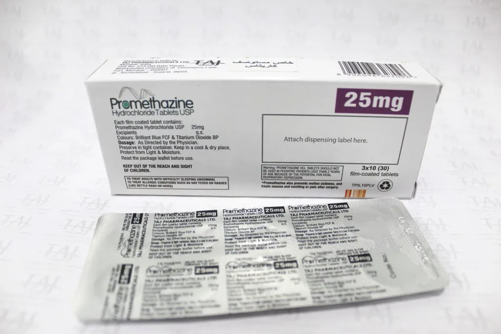 Promethazine Hydrochloride Film Coated Tablets USP 25mg Taj Pharma