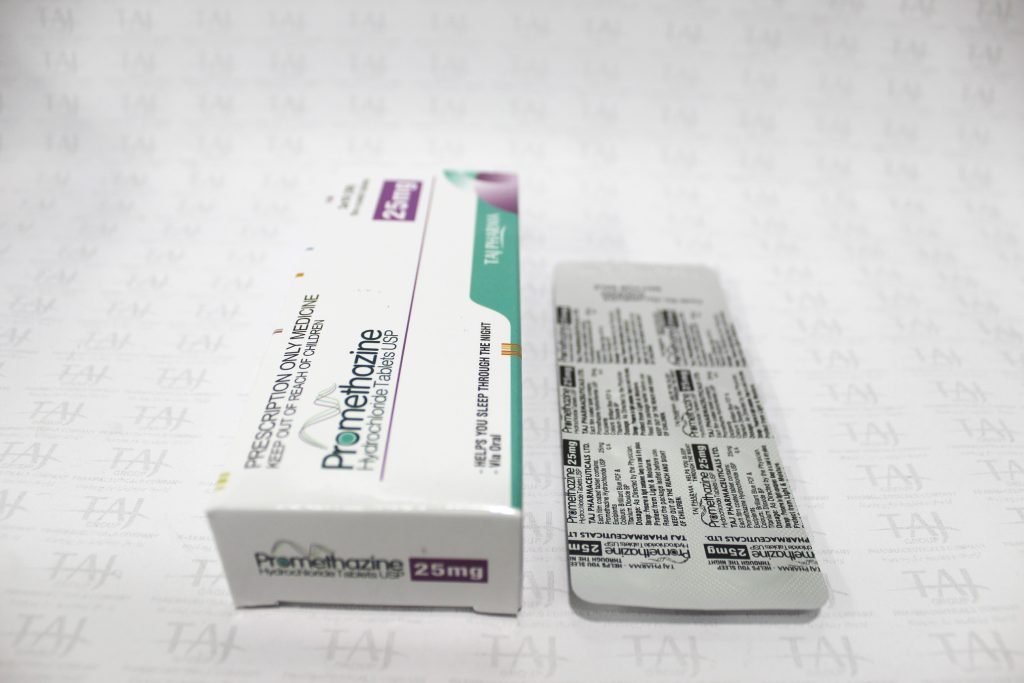 Promethazine Hydrochloride Film coated Tablets USP 25mg Taj Pharmaceuticals