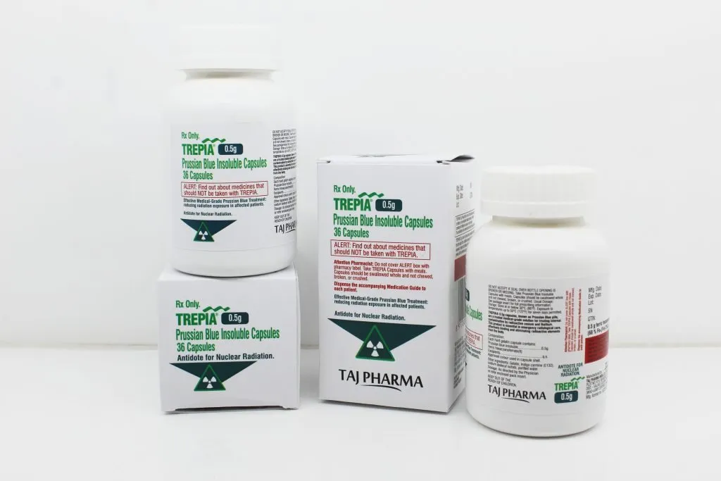 Prussian Blue Insoluble Capsules 0.5g Manufacturers India & Pioneer Exporters