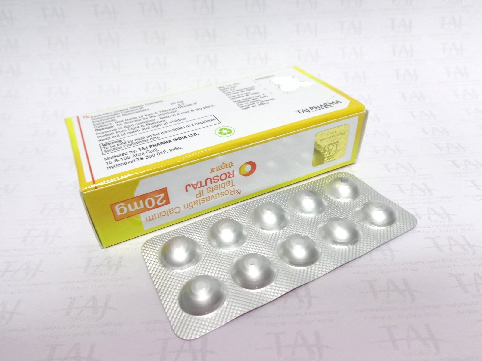 Rosuvastatin Tablets 20mg Taj Pharma Taj Pharmaceuticals manufacturer of Rosuvastatin Calcium Tablets 20mg, Rosuvastatin Calcium Tablets 20mg manufacturer in India Taj Pharma India, India based manufacturing company of Rosuvastatin Calcium Tablets 20mg