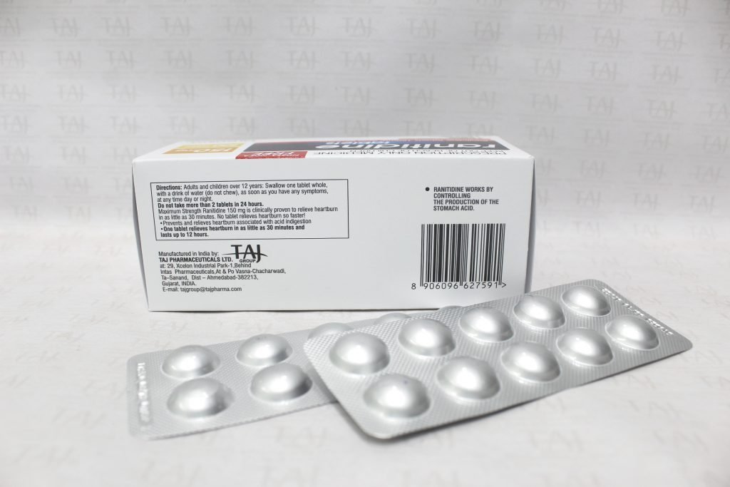 Ranitidine 150mg Film-coated Tablets (Taj Pharma)