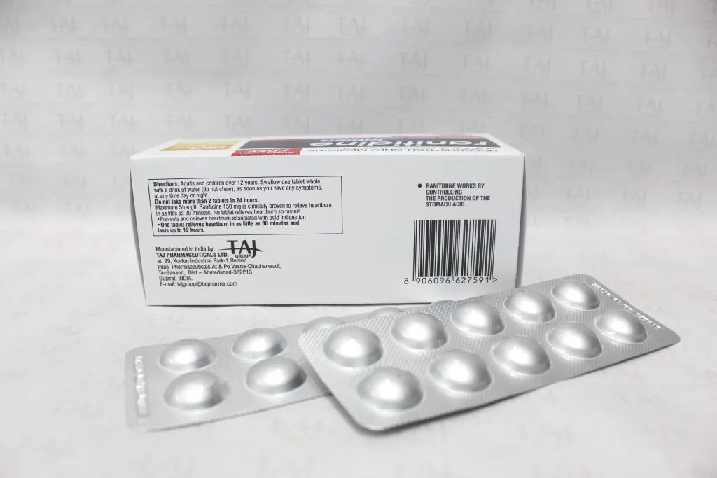Ranitidine 150mg Film-coated Tablets (Taj Pharma)