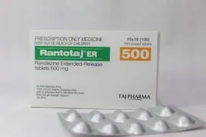 Taj Pharma is WHO-GMP Certified Pharmaceutical Wholesaler of Ranolazine Extended Release Tablets 500mg (Rantotaj ER), Ranolazine Extended Release Tablets 500mg (Rantotaj ER) Supplier, Ranolazine Extended Release Tablets 500mg (Rantotaj ER) Exporters from India