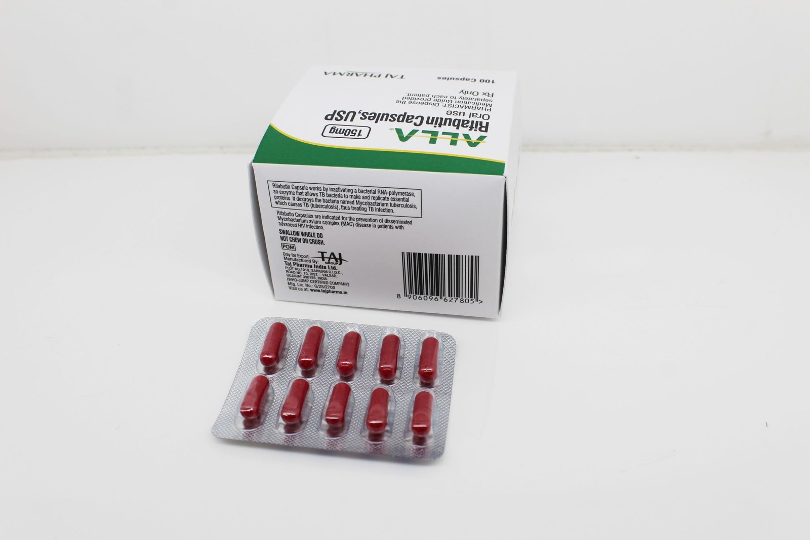 Rifabutin 150mg Capsules USP Supplier PAN India