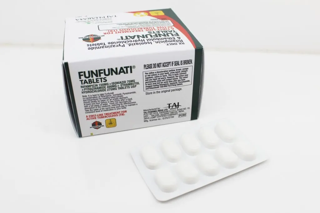 Rifampicin 150mg, Isoniazid 75mg, Pyrazinamide 400mg & Ethambutol Hydrochloride 275mg Tablets Manufacturer & Suppliers in India