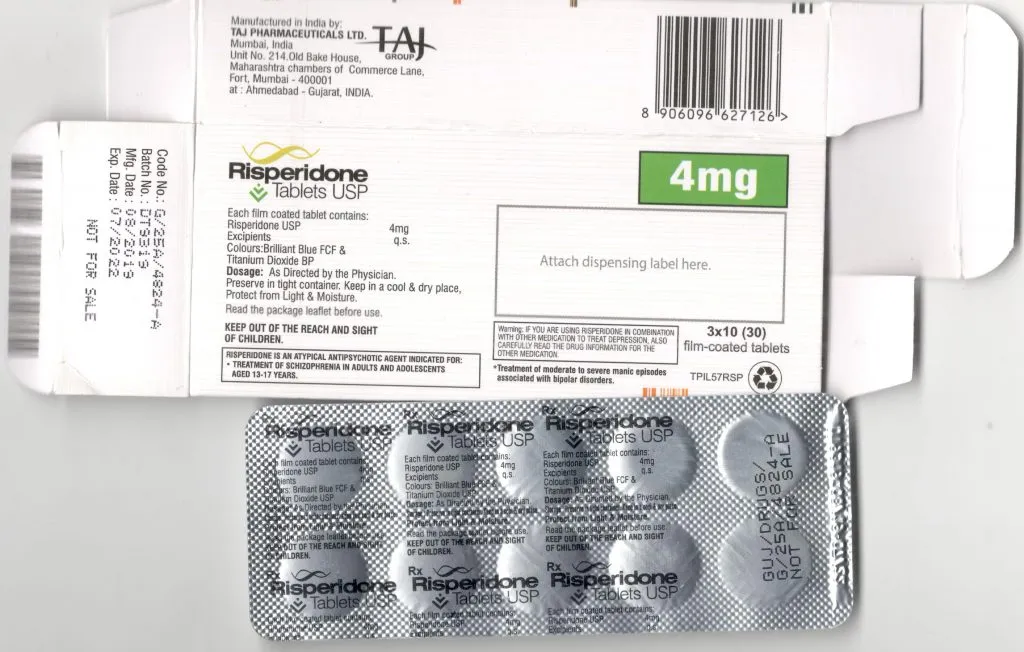 What is risperidone 4 mg used for