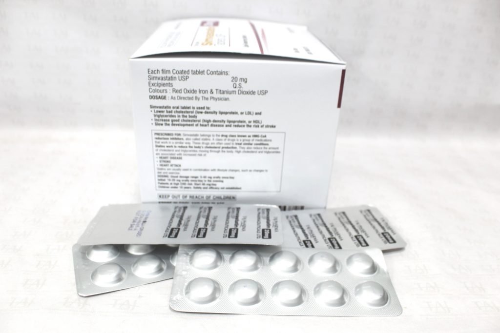 Simvastatin Tablets USP-20 mg-Taj Pharma