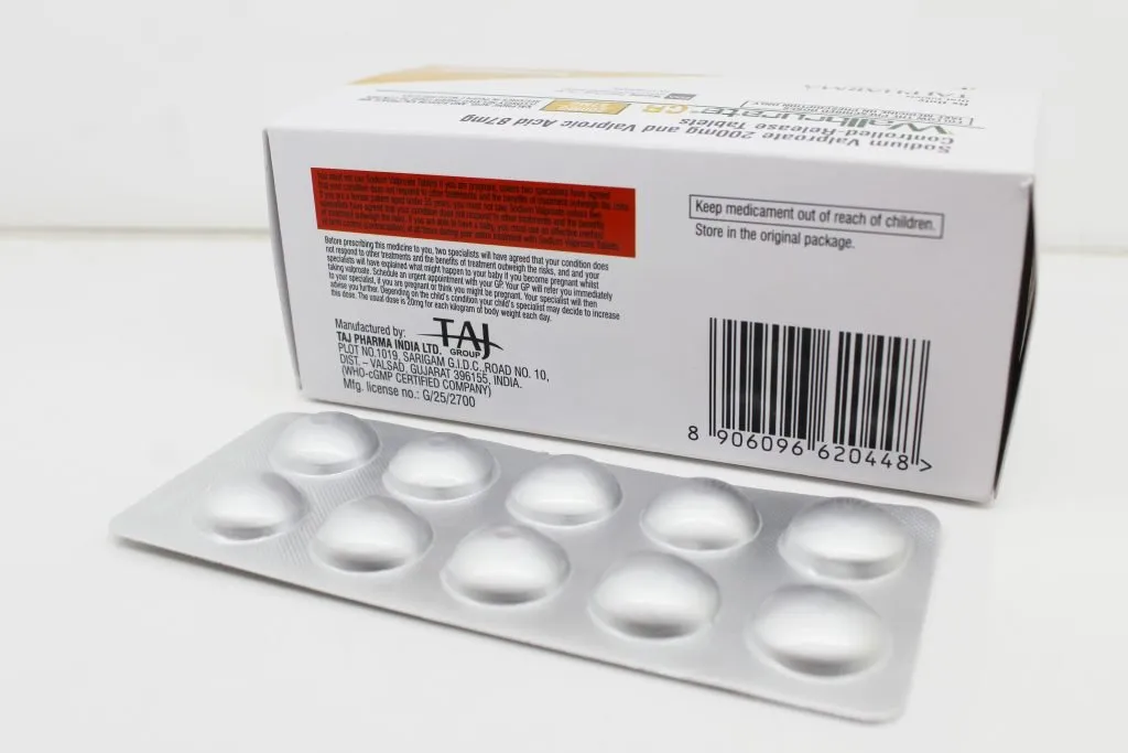 Sodium Valproate 200mg and Valproic Acid 87mg Controlled-Release Tablets Manufacturer in Mumbai