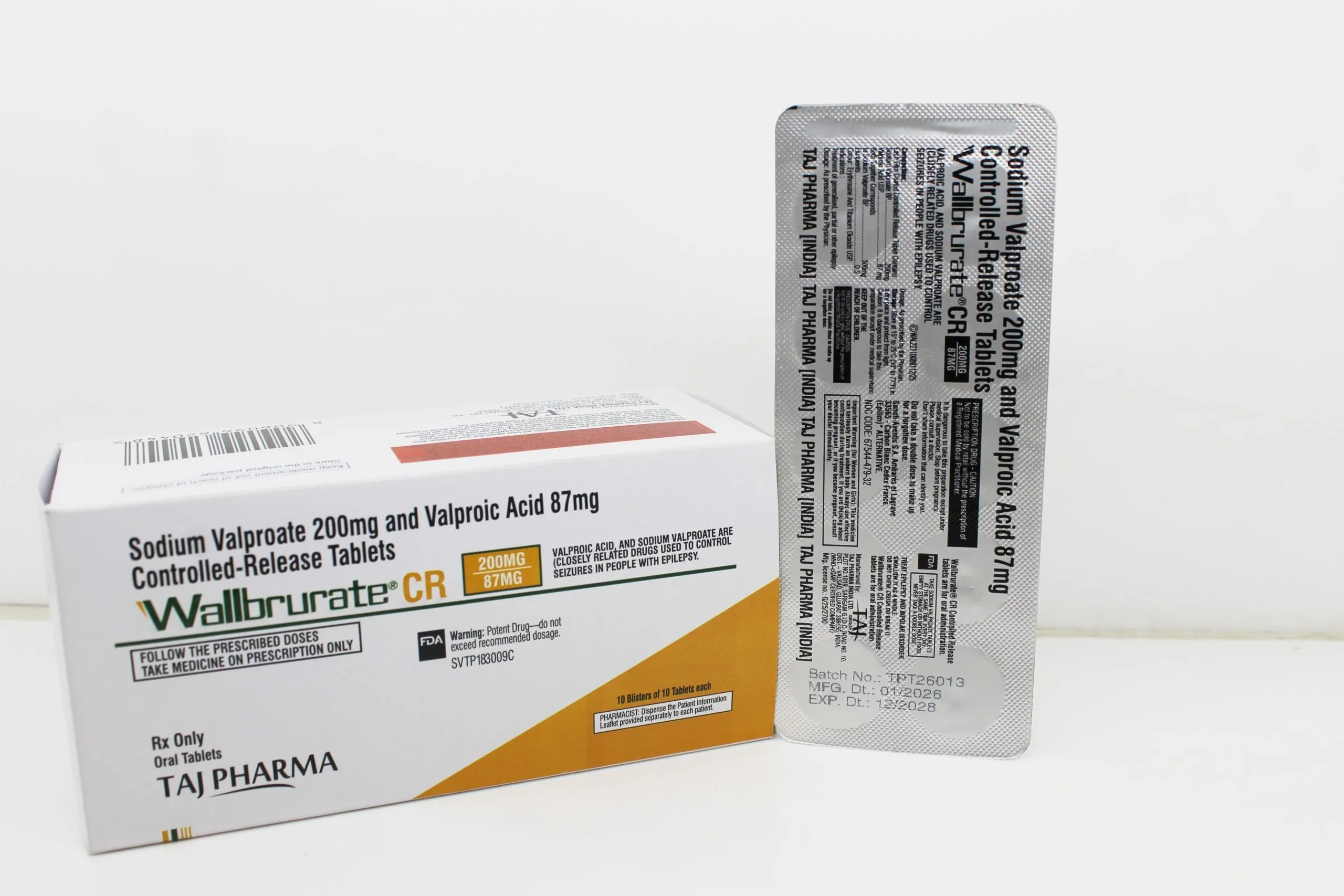 Sodium Valproate 200mg and Valproic Acid 87mg Tablets Manufacturers India & Pioneer Exporters