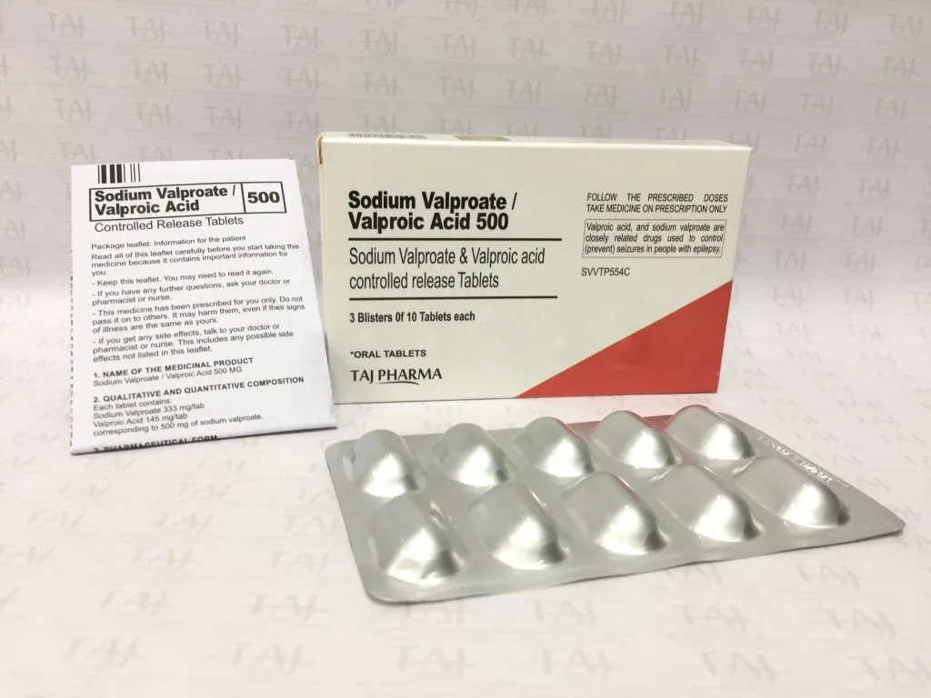 Sodium Valproate & Valproic Acid 500 Tablets Taj Pharma