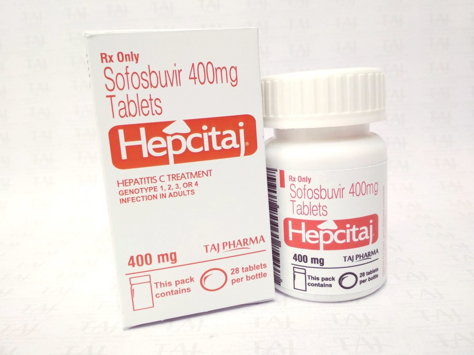 Taj Pharma is WHO-GMP Certified Pharmaceutical Wholesaler of Sofosbuvir Tablets 400mg (HEPCITAJ) Taj Pharma, Sofosbuvir Tablets 400mg (HEPCITAJ) Taj Pharma Supplier, Sofosbuvir Tablets 400mg (HEPCITAJ) Taj Pharma Exporters from India. Taj Pharma holds excellent record in manufacturing of Sofosbuvir Tablets 400mg (HEPCITAJ) Taj Pharma from India.