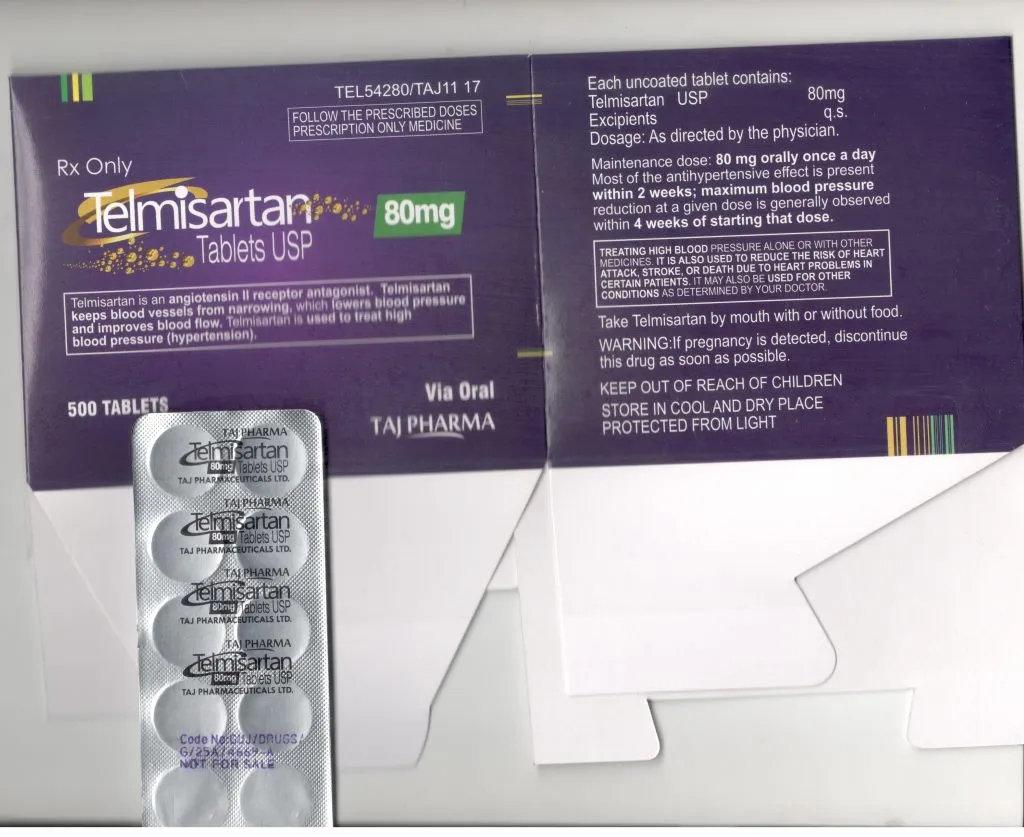 Telmisartan tablet 80mg prescription medication treat high blood pressure.