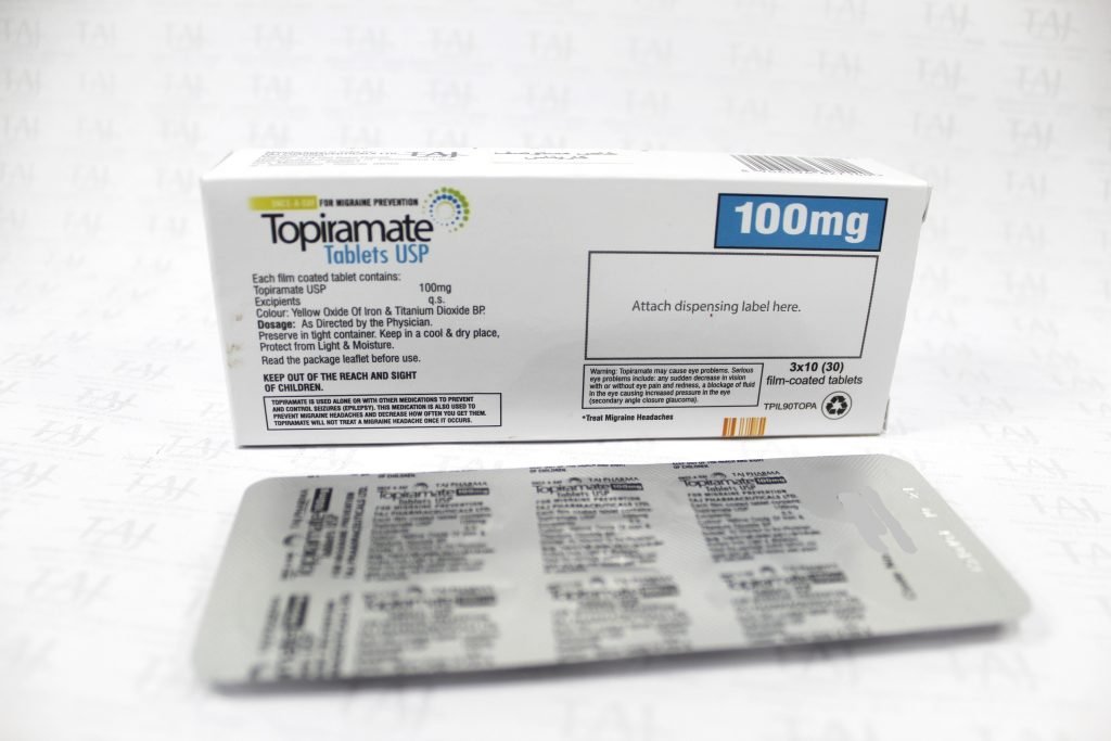 Topiramate Film Coated Tablets USP 100mg Taj Pharmaceuticals