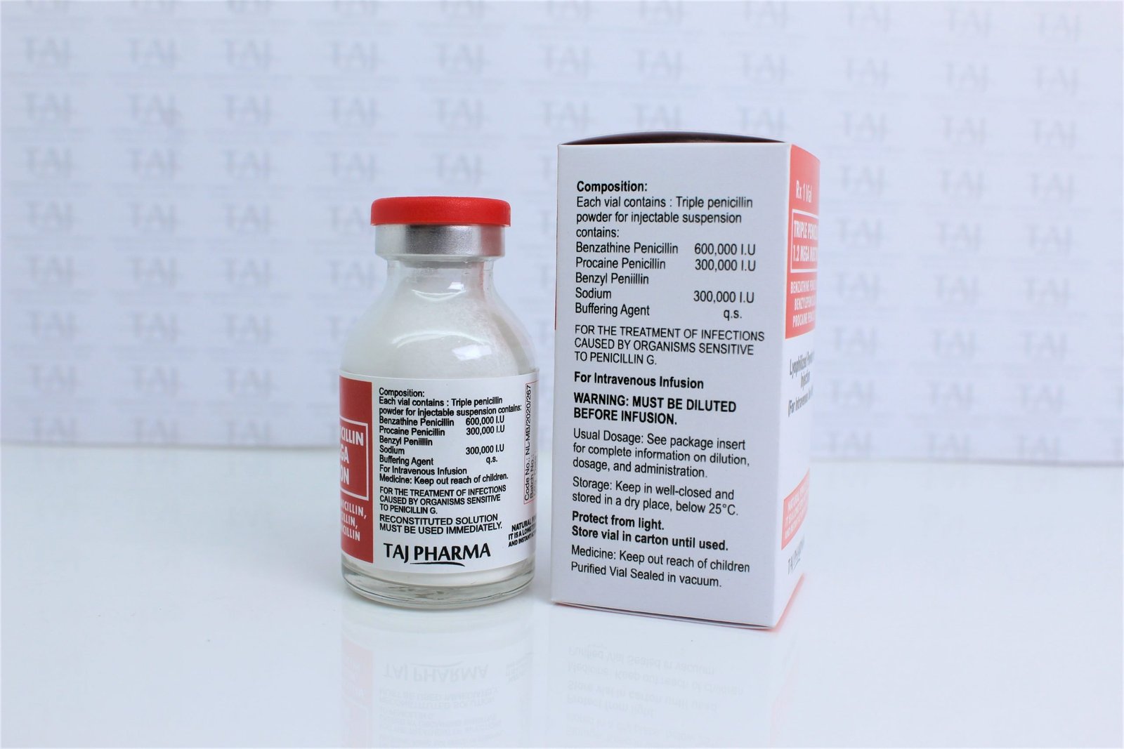 Taj Pharmaceuticals is a best Manufacturer Exporter and Supplier of Triple Penicillin powder for Injection 1.2 Mega in Mumbai, Triple Penicillin powder for Injection 1.2 Mega Supplier Punjab, Triple Penicillin powder for Injection 1.2 Mega Manufacturing Company in India