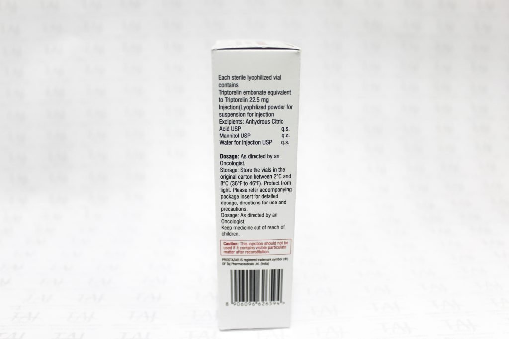 Triptorelin Injection 22.5mg Taj Pharmaceuticals Side Effects Cytotoxic Drugs Oncology Dosage Contraindications Uses