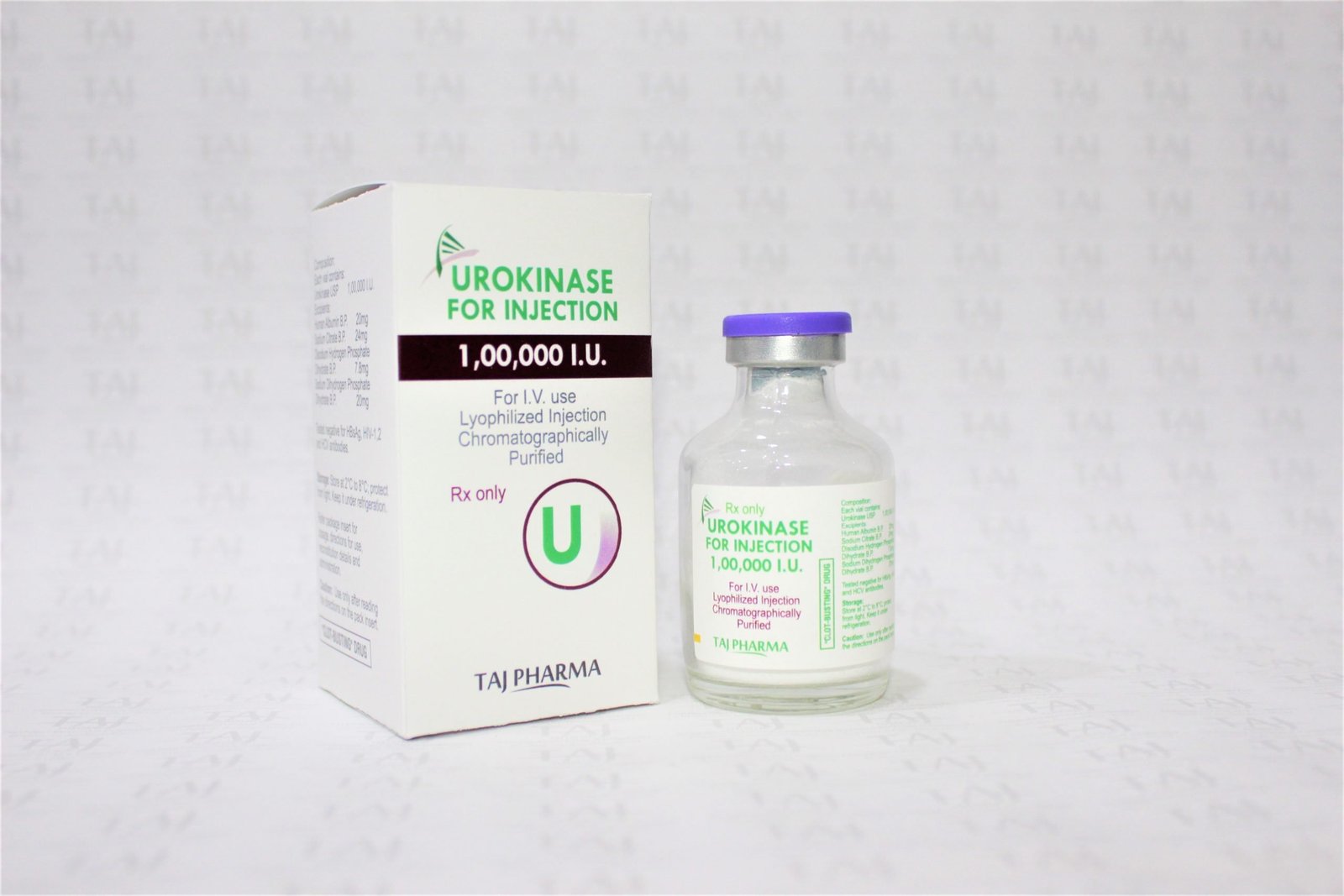 Taj Pharmaceuticals, the well-known Urokinase For Injection 1,00,000 I.U Manufacturer in India gives the assurance of high-quality and purity. The company carries the rich experience in the niche manufacturing of Urokinase For Injection 1,00,000 I.U. Taj Pharmaceuticals is reputed manufacturer and Urokinase For Injection 1,00,000 I.U suppliers in India.