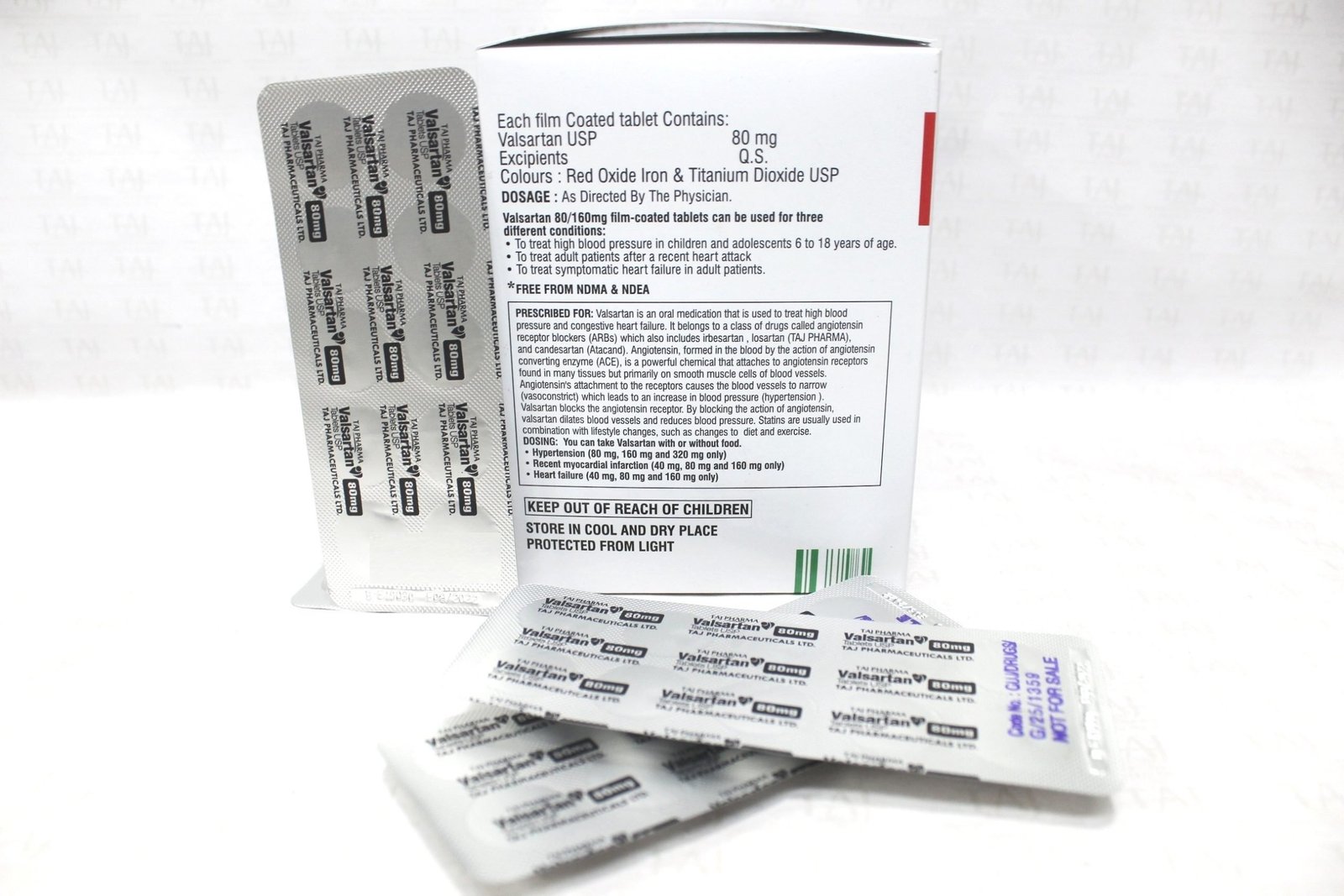 Valsartan Tablets USP 80mg Taj Pharma manufacturers & Valsartan Tablets USP 80mg Taj Pharma suppliers in India. Valsartan Tablets USP 80mg Taj Pharma manufacturer in India gives the assurance of high-quality and purity. The company carries the rich experience in manufacturing of Valsartan Tablets USP 80mg Taj Pharma. Taj Pharmaceuticals is reputed manufacturer and Valsartan Tablets USP 80mg Taj Pharma suppliers from India. Get contact for Valsartan Tablets USP 80mg Taj Pharma manufacturing companies from India.