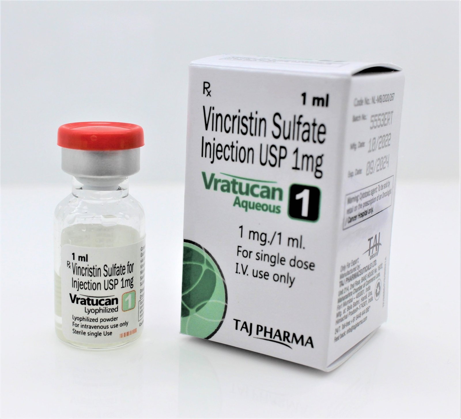 Taj Pharma is a WHO-GMP Certified Pharmaceutical Wholesaler of Vincristin Sulfate Injections USP 1mg Supplier, Vincristin Sulfate Injections Exporters from India. We have superior manufacturing facilities for Vincristin Sulfate Injections.