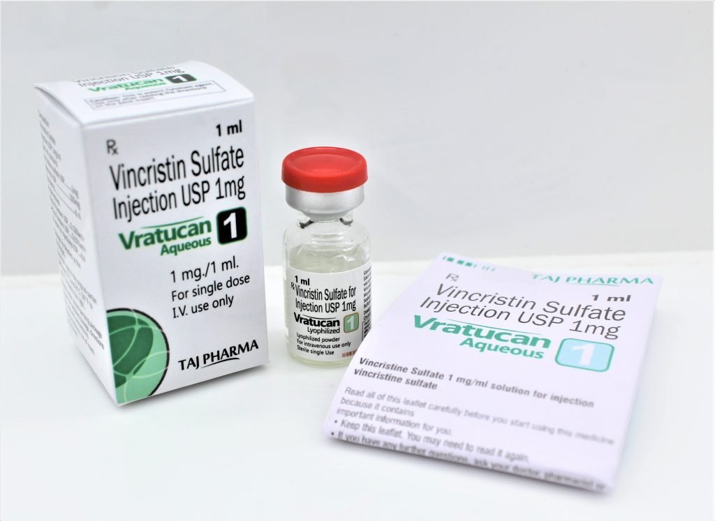 Taj Pharma is India’s leading Manufacturer & exporter of Vincristin Sulfate Injections USP 1mg in India and Overseas. FDA & GMP Approved Third Party Manufacturers.