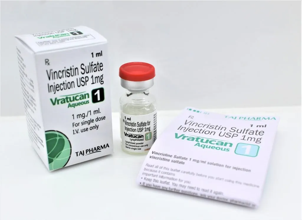 Taj Pharma is India’s leading Manufacturer & exporter of Vincristin Sulfate Injections USP 1mg in India and Overseas. FDA & GMP Approved Third Party Manufacturers.