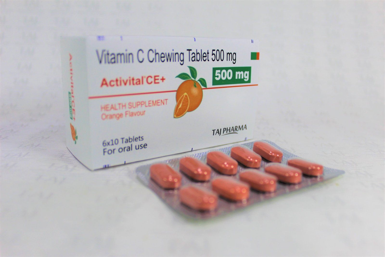 Taj Pharma is WHO-GMP Certified Pharmaceutical Wholesaler of Vitamin C 500MG Chewable Tablets, Vitamin C 500MG Chewable Tablets Supplier, Vitamin C 500MG Chewable Tablets Exporters from India. Taj Pharma holds excellent record in manufacturing of Vitamin C 500MG Chewable Tablets from India.