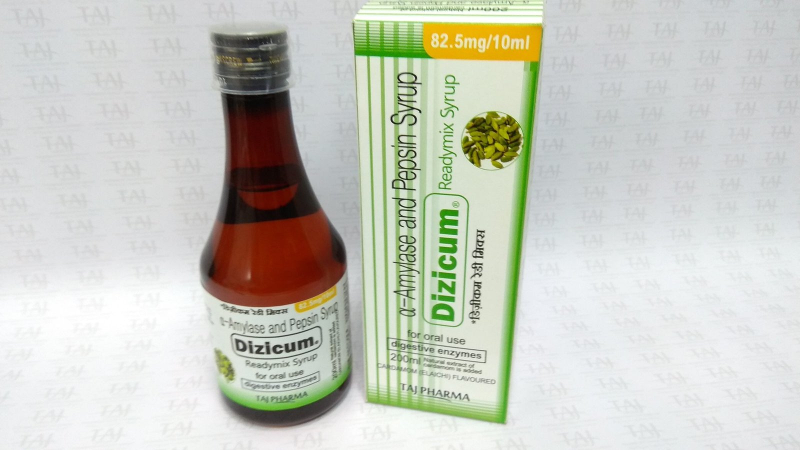 Alpha amylase And Pepsin Syrup (DIZICUM) Readymix Taj Pharma FDA approved, Alpha amylase And Pepsin Syrup (DIZICUM) Readymix Taj Pharma manufacturers, suppliers & exporters in India. Get contract manufacturing for Alpha amylase And Pepsin Syrup (DIZICUM) Readymix Taj Pharma, Find best price for Alpha amylase And Pepsin Syrup (DIZICUM) Readymix Taj Pharma generic drug and Alpha amylase And Pepsin Syrup (DIZICUM) Readymix Taj Pharma generic version available at best price from GMP approved manufacturer