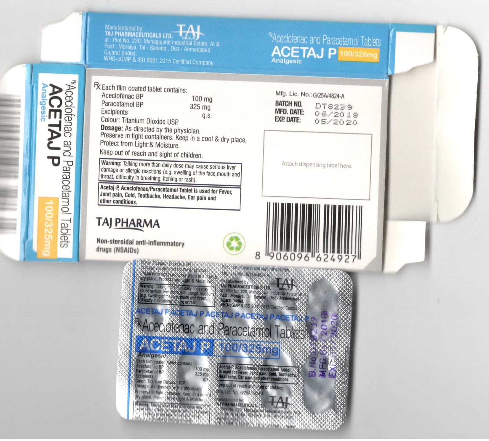 Aceclofenac Paracetamol Tablet: Uses, Dosage, Side Effects Aceclofenac and Paracetamol Tablets BP 100mg/325mg suppliers in India, Aceclofenac and Paracetamol Tablets BP 100mg/325mg side effects, drug supplier, Quality Aceclofenac and Paracetamol Tablets BP 100mg/325mg