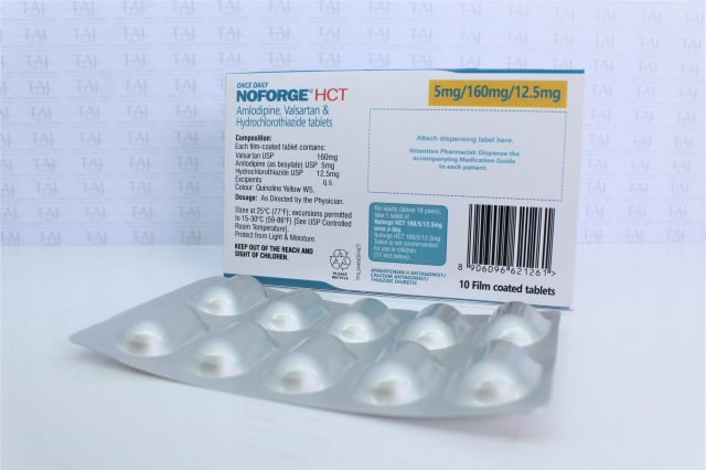 Amlodipine, Valsartan and Hydrochlorothiazide Tablets USP (5mg+160mg+12.5mg) 