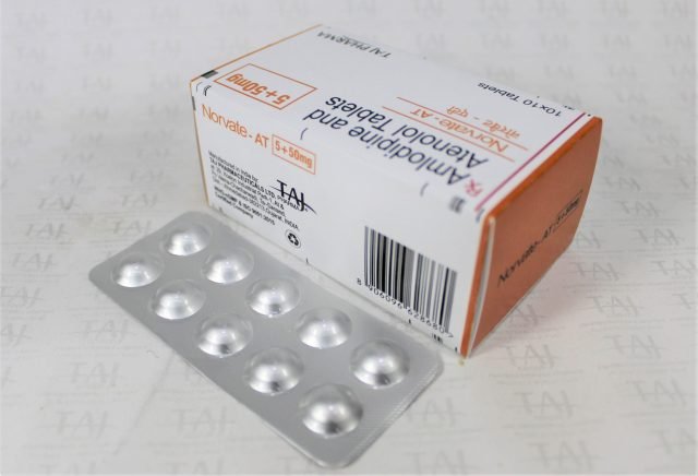 Amlodipine Besylate + Atenolol 5mg+50mg Tablets