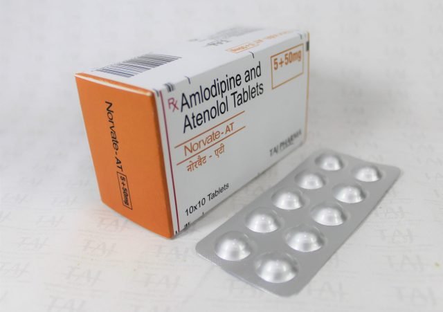 Amlodipine Besylate + Atenolol 5mg+50mg Tablets