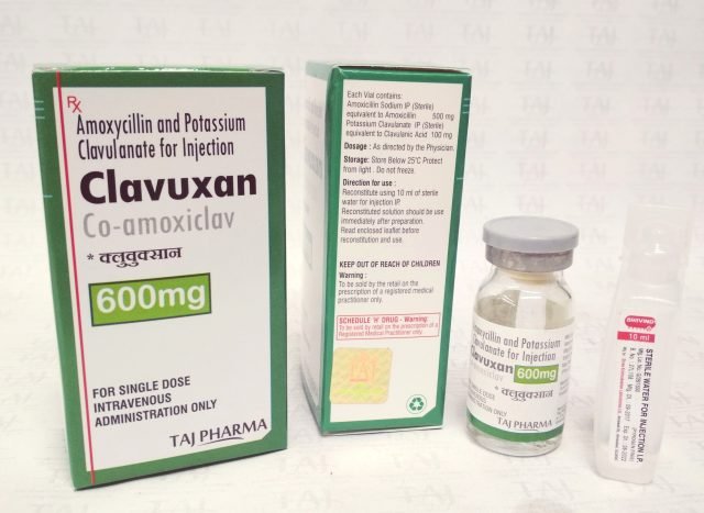 Amoxicillin Potassium Clavulanate for Injection Co-amoxiclav - (Clavuxan) 600mg