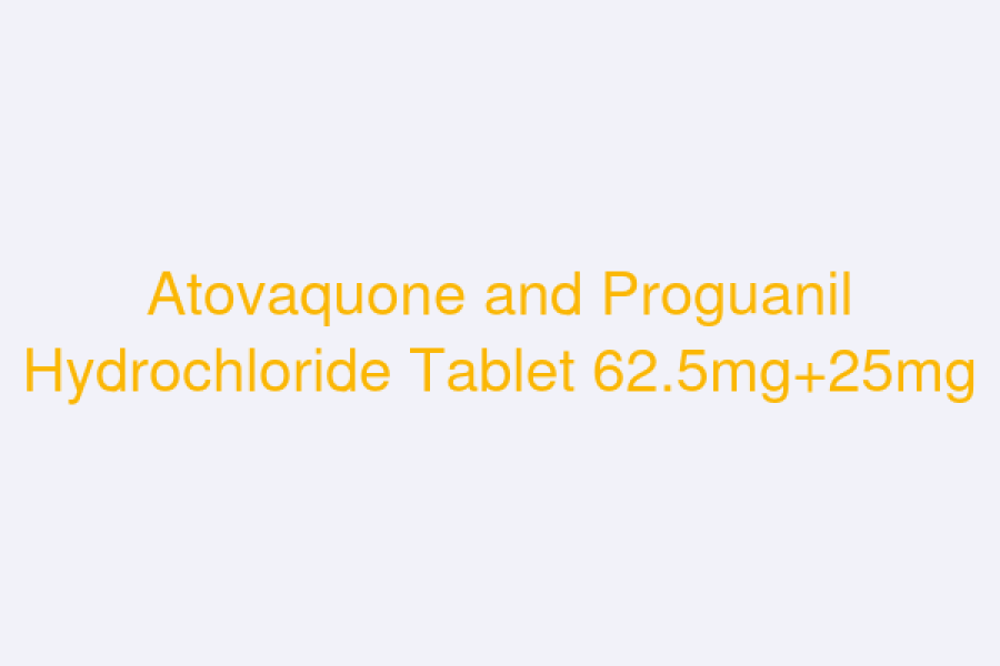 Atovaquone and Proguanil Hydrochloride Tablet 62.5mg+25mg
