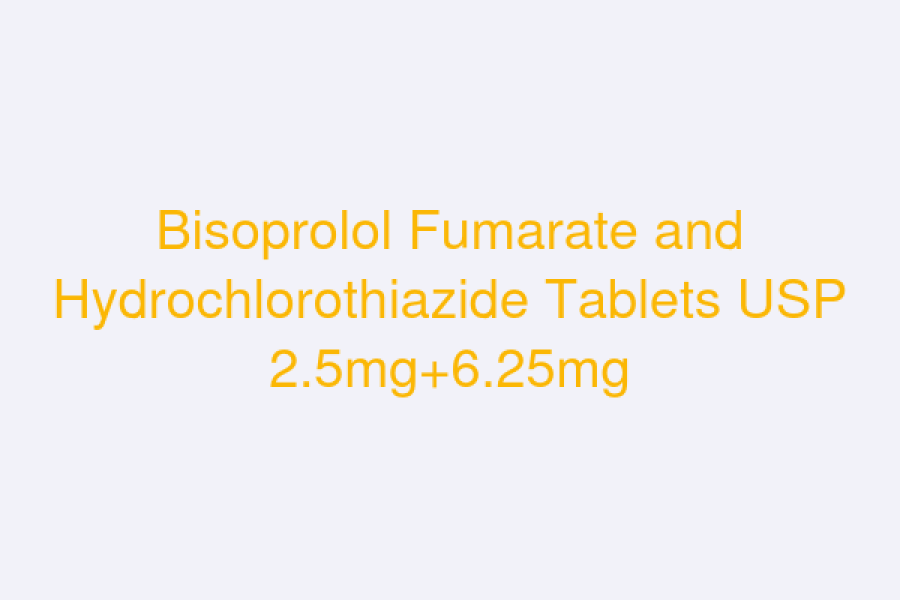 Bisoprolol Fumarate and Hydrochlorothiazide Tablets USP 2.5mg+6.25mg