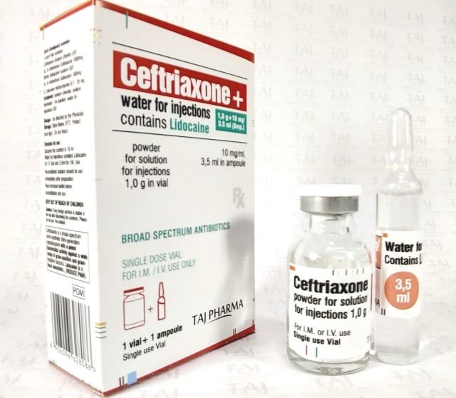Ceftriaxone for Injection, USP + 1% Lidocaine Injection BP