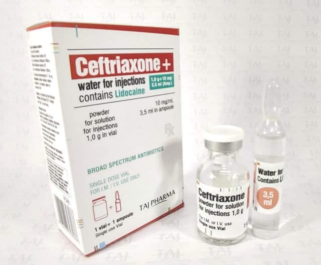 Ceftriaxone for Injection, USP + 1% Lidocaine Injection BP