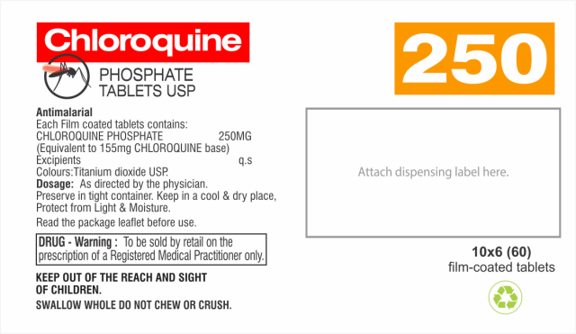 Chloroquine phosphate Tablets USP 250mg